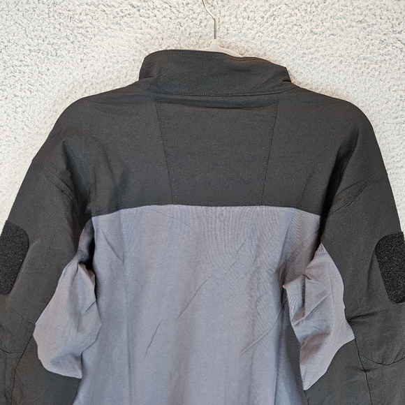 TacVasen Mens Tactical T-Shirt Black & Gray Cotton Body Nylon Sleeves Outdoor - Picture 9 of 14